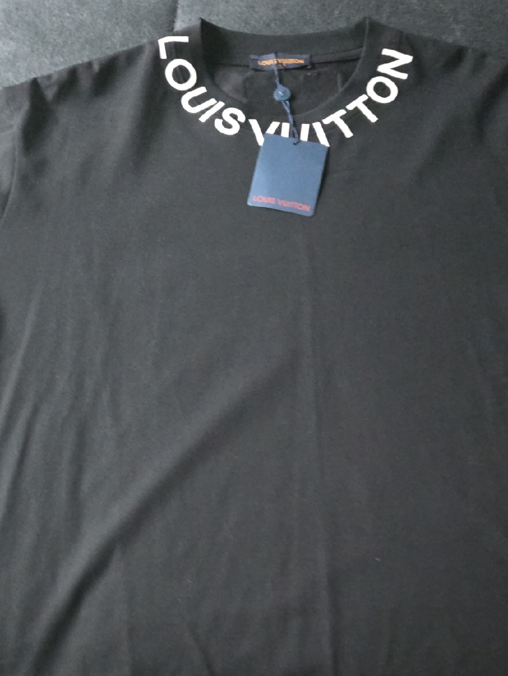 Louis Vuitton Black Short Sleeve Logo Collar T-Shirt